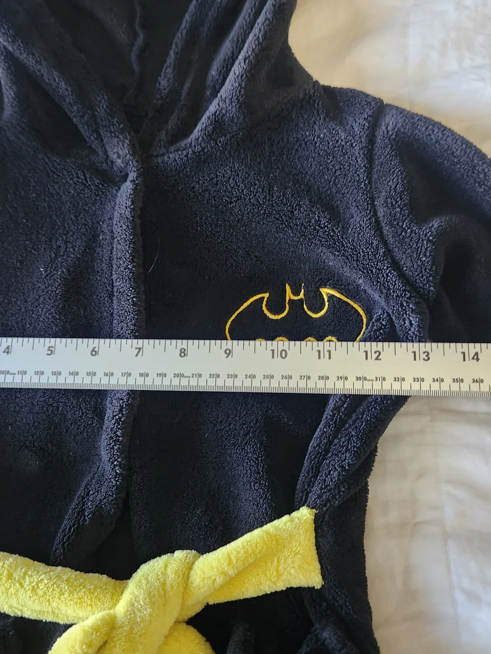 Batman Black Hooded Kids Robe with Yellow Belt